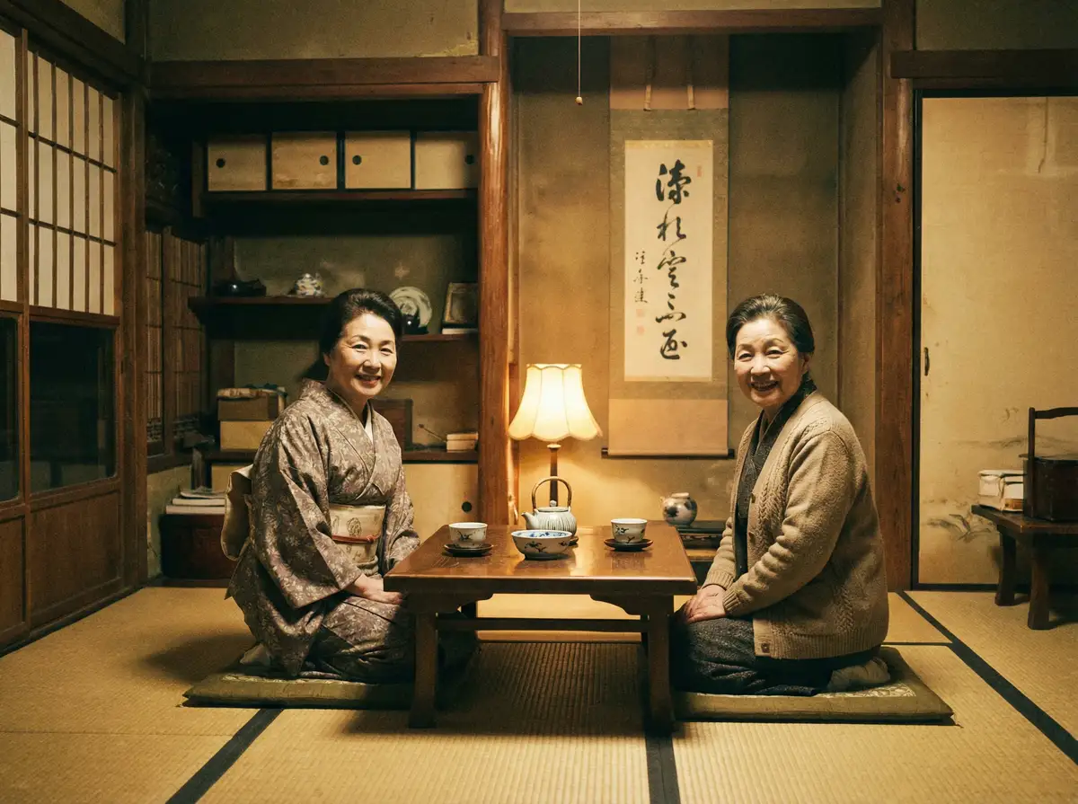 两位优雅的 森日向子 - 最新写真与视频合集 | 森日向子高清官网 在日式茶室中品茶交谈